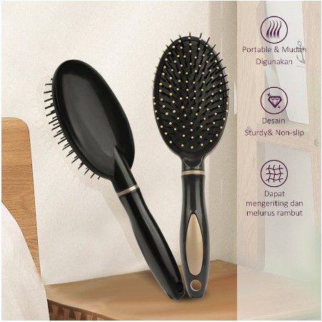 [ OBJ ] Sisir Rambut SET isi 3pcs Sisir Oval Bulat Kotak