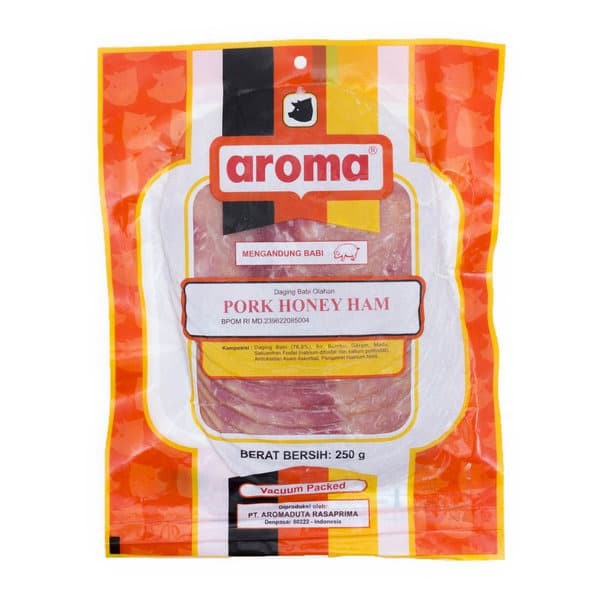 

PORK HONEY HAM, HONEY-HAM SLICED AROMA BALI (PRICE/PACK 250GR)