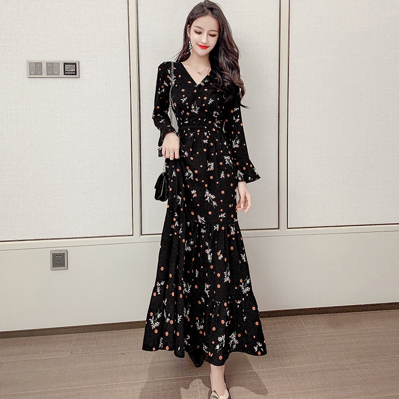 DRESS MAXI CASUAL Lengan panjang FD069-2