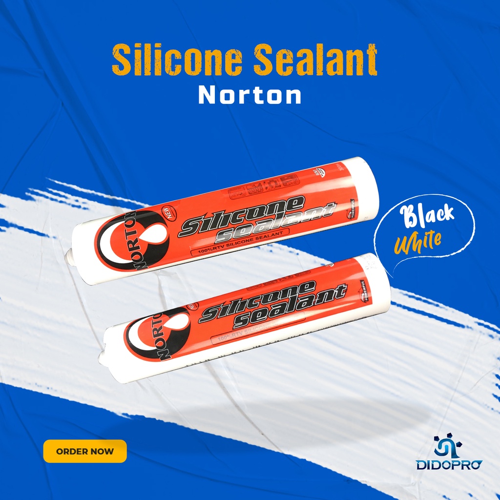 Norton Lem Sillicone Sealant Silikon Sealent Lem Kaca Akuarium Botol Tembak 300 ml Clear/White/Black