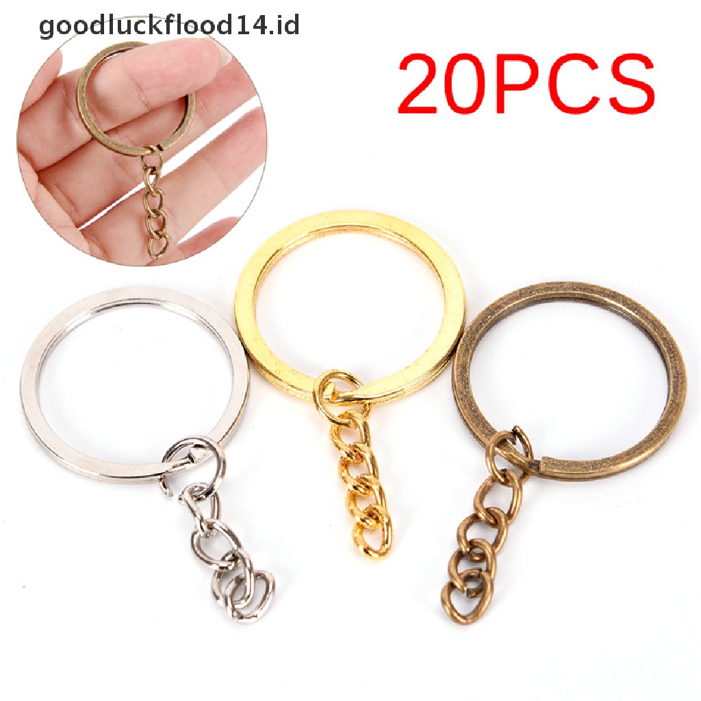 [OOID] 20PCS DIY Key Rings Key Chain Split Ring Short Chain Key Holder Key Rings 30mm ID