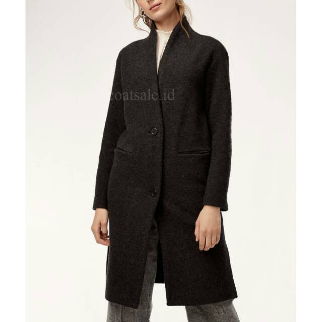 Simple Blazer Jas Outwear Coat Wanita Korean Style Hitam Tanpa Kerah S M L XXL XXXL