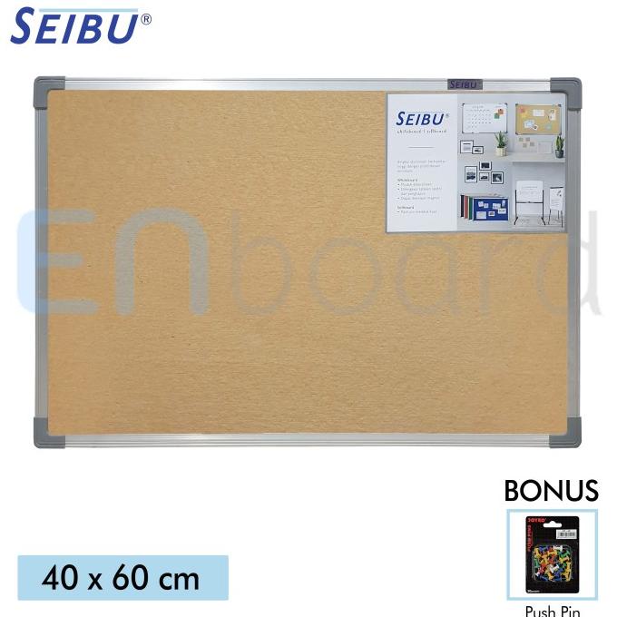 

Office & Stationery | Alat Tulis | Softboard Cork Pin Board / Papan Mading Gantung Seibu 40 X 60 Cm | Best Seller