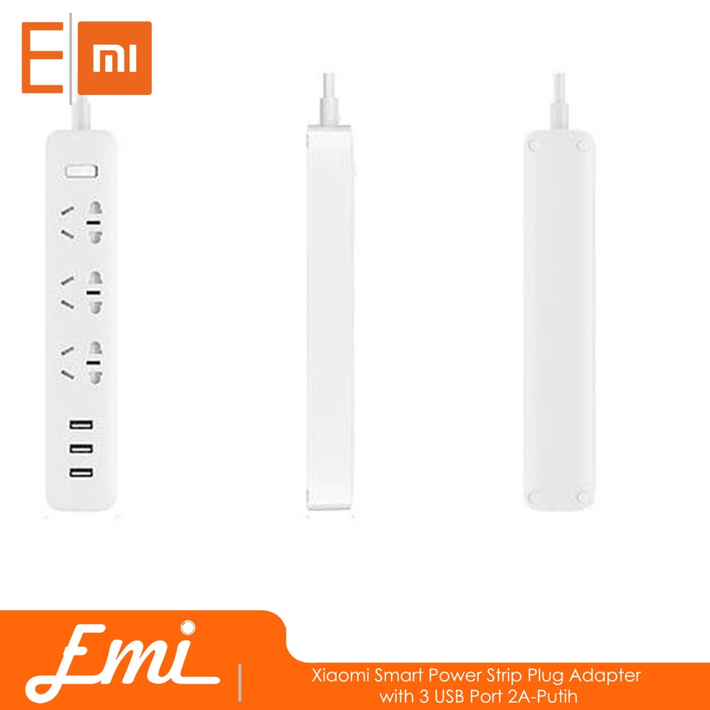 Mijia Smart Power Strip Plug Adapter with 3 USB Port 2A-Putih By EMI