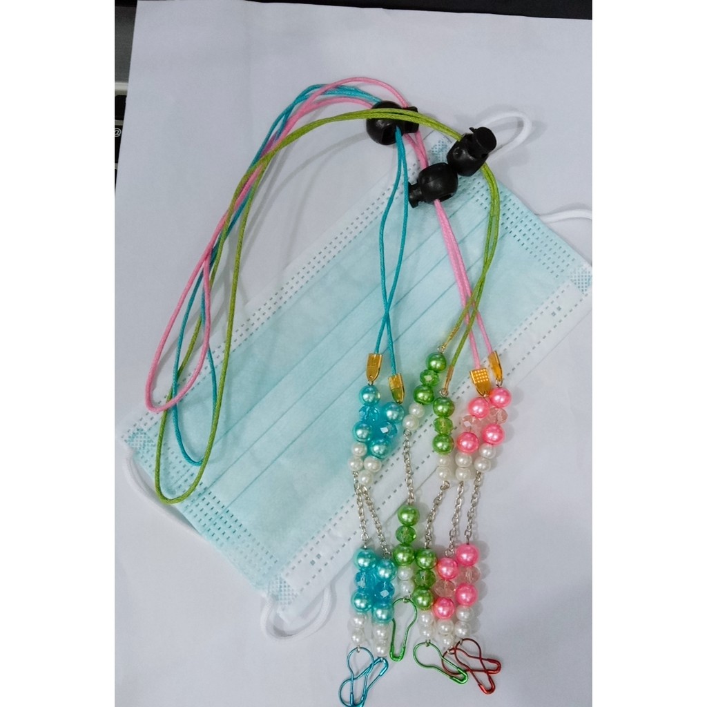 Kalung Masker hijab   Tali Gantungan Masker Kalung Masker Hijab 2 in 1 kalung masker mutiara