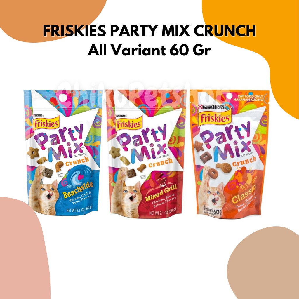 FRISKIES PARTY MIX All Variant Cat Food Makanan Kucing Friskis Pouch 60 Gr