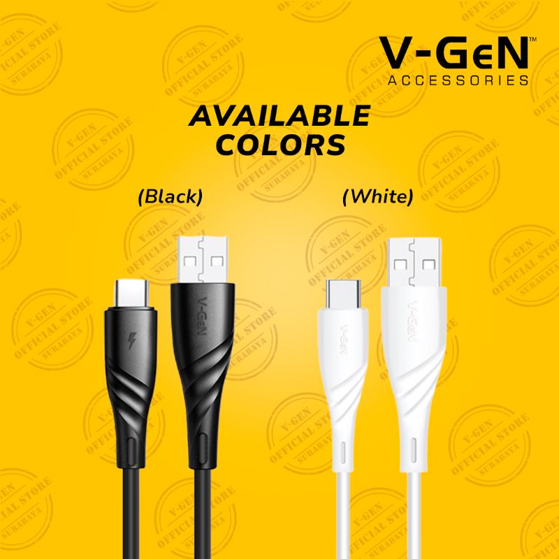 Kabel Data USB Type C V-GeN VCX-02 Fast Charging 2.4A 1 Meter VGEN