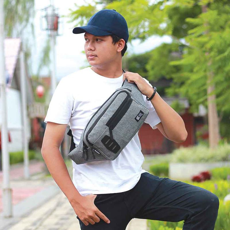 Tas Salempang Pria Waistbag Premium Original Bahan Cordura