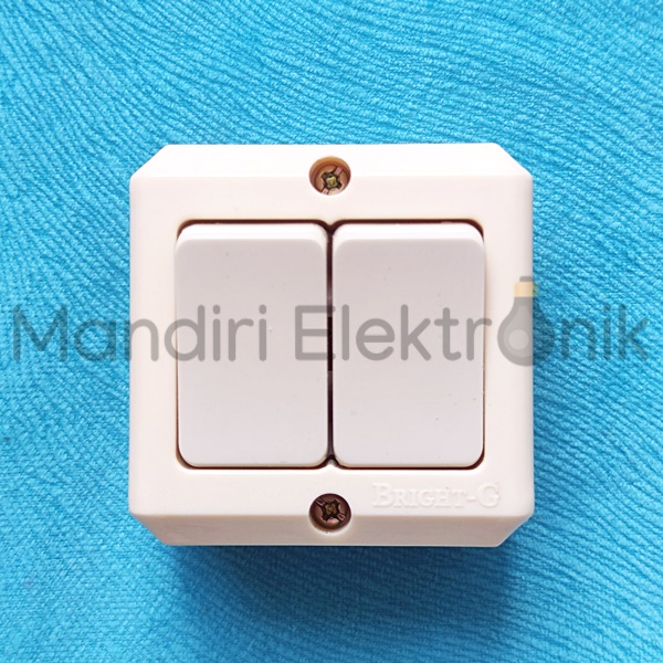Saklar Seri OB Bright-G 702 Saklar Tempel Double OB Outbow Warna Cream - Saklar Seri Double OB SNI