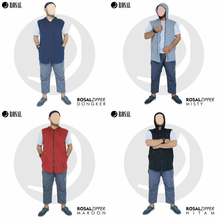 Sholat-Rompi- Rompi Sholat Shalat Rosal Zipper Hoodie - Baju Koko Kurta Pria - Hitam, L -Rompi-