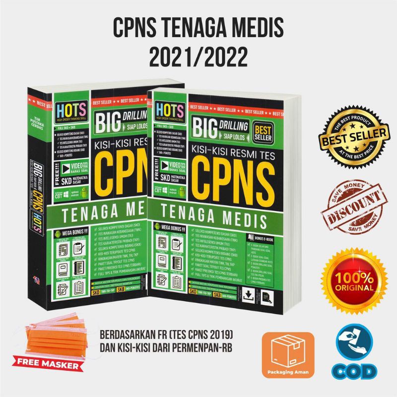 Buku CPNS 2021 Tenaga Medis | Buku Tes CPNS HOTS Big Bank Drilling Kisi-Kisi Resmi