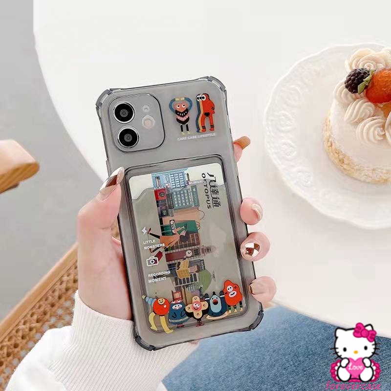 Casing Iphone 13 12 11 Pro Max X Xr Xs Max 6 7 8 6s Plus Motif Monster Kecil Transparan