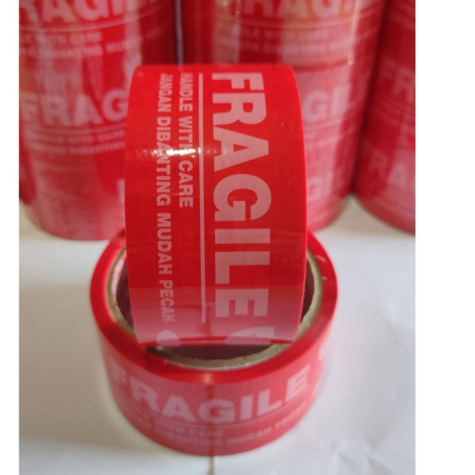 

PROMO HARI INI!!! Lakban Fragile Merah jangan dibanting 2 inch 50 yard murah