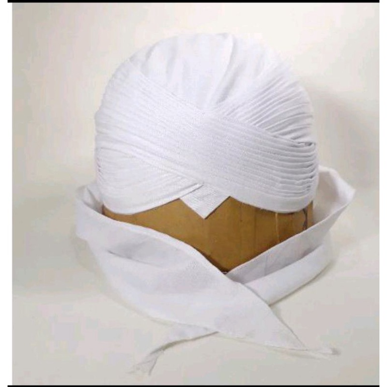 blangkon Jogja lipat Putih polos sliwir