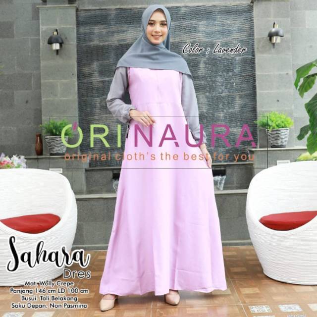 Sahara Dress Syari Asli Label Ori Naura