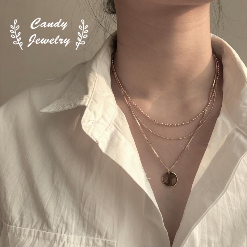 Kalung Rantai Multilayer Gaya Hip Hop Untuk Wanita