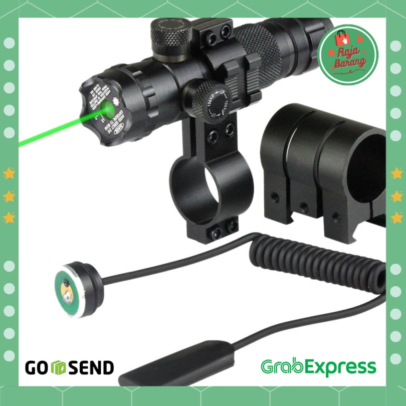 Tactical Green Dot Laser Gun Scope Mount Airsoft Rifle + Baterai