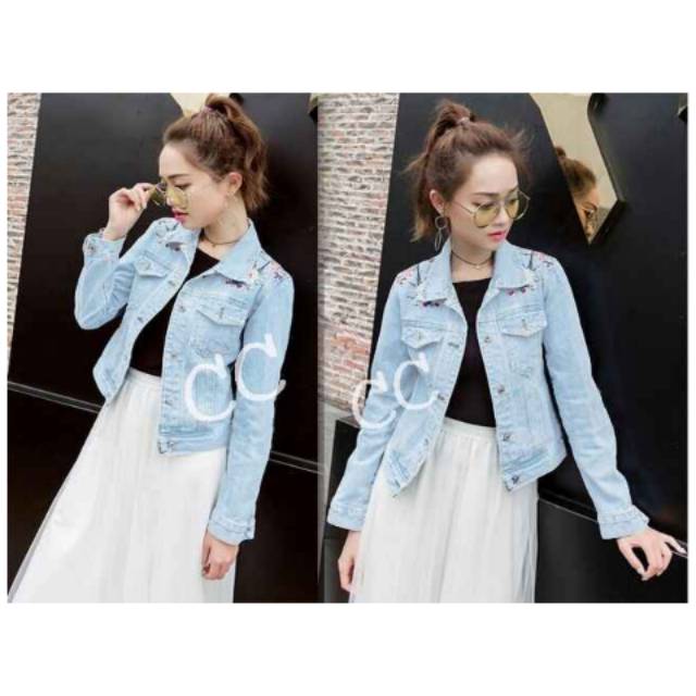 Jaket Jeans Denim Wanita BUNGA / Jaket Wanita /Jaket Denim Wanita / Jaket Jeans Wanita / Jaket Murah