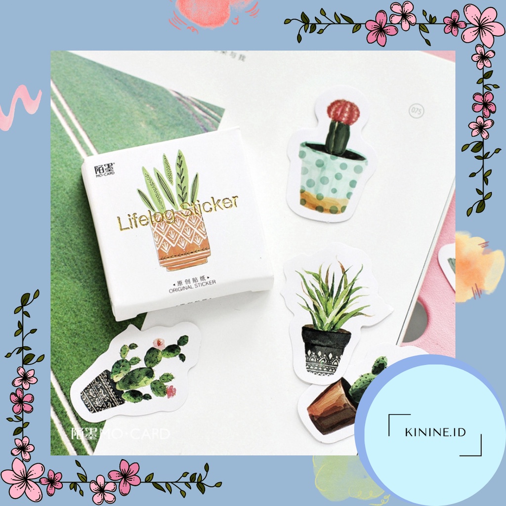 

45pcs Sticker Tanaman Kaktus Sukulen | Stiker Decor Bujo Scrapbook Diary