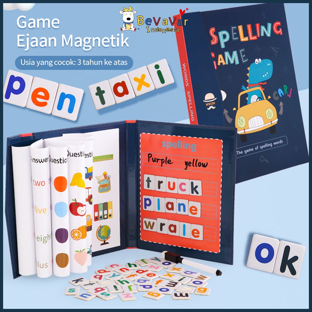 mainan magnet edukasi anak buku belajar menulis huruf dan angka spelling game book