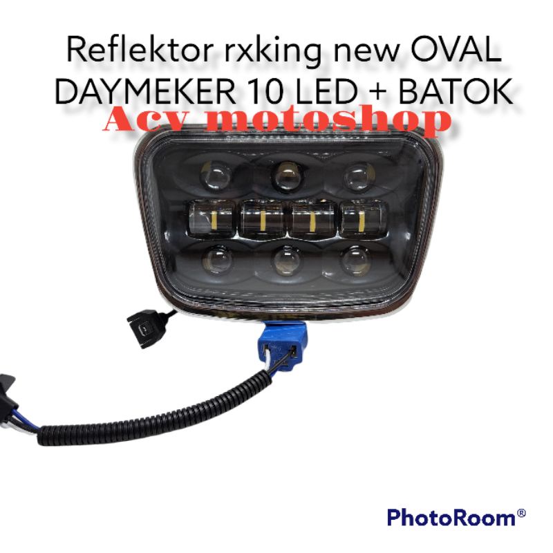 LAMPU REFLEKTOR DEPAN RXKING NEW OVAL DAYMEKER 10 LED PLUS BATOK