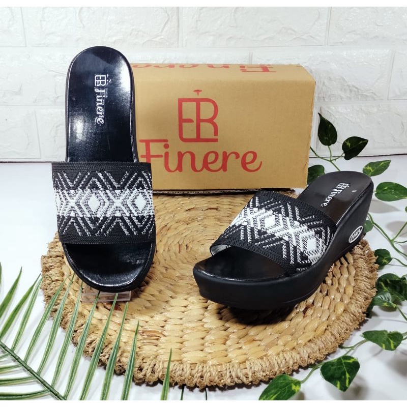 sandal wanita terbaru wedges rajut import