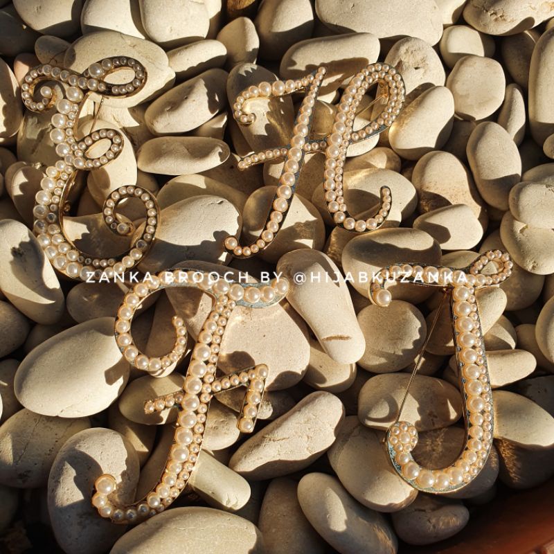 bros abjad mutiara | bros huruf | bros inisial nama | alphabet brooch-2