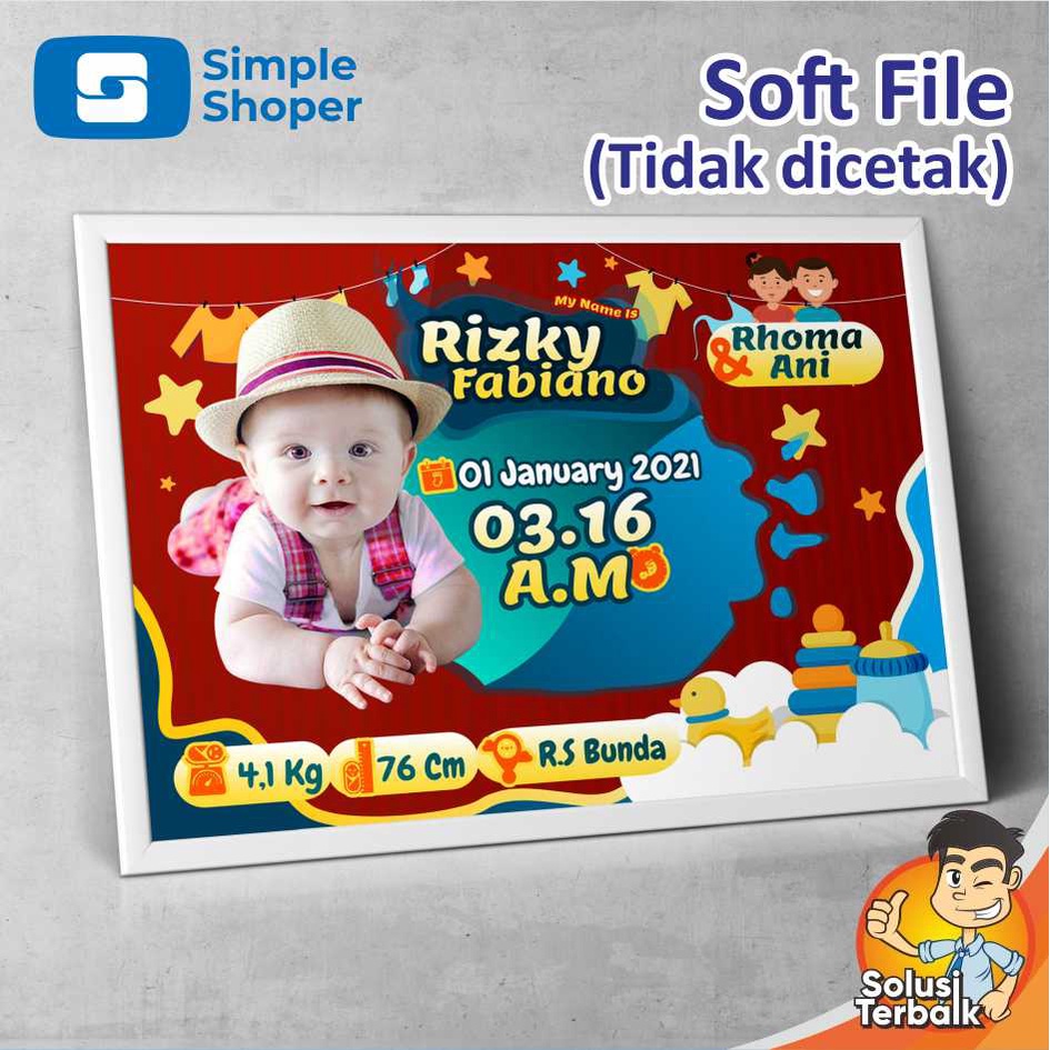 Soft File (Tidak Dicetak) Biodata Bayi Format Landscape