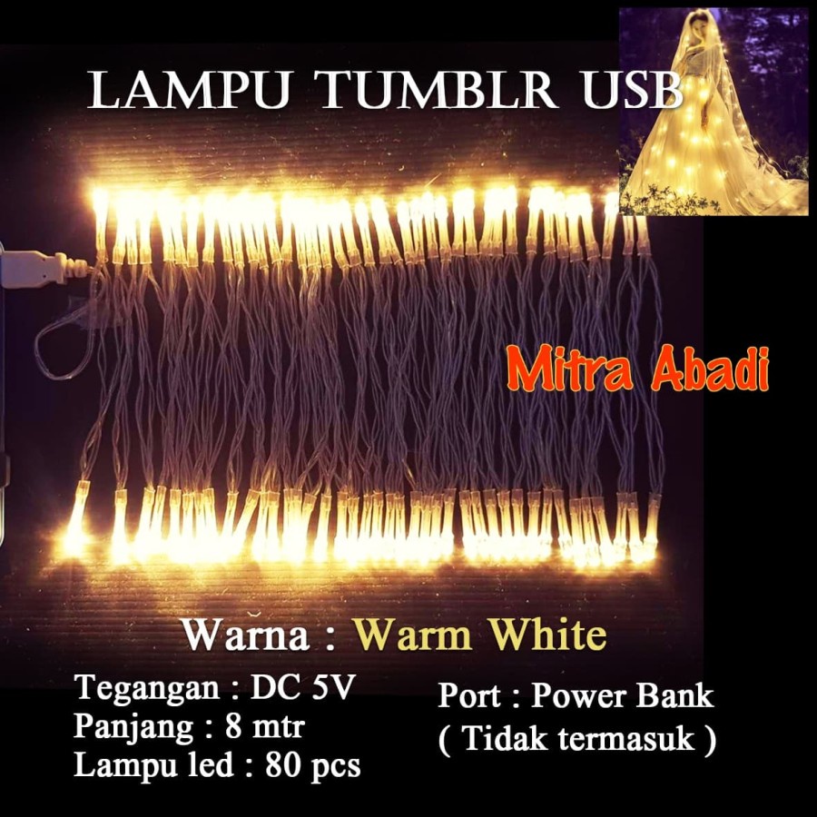 Lampu Natal LED USB DC 5V Panjang 8 Meter