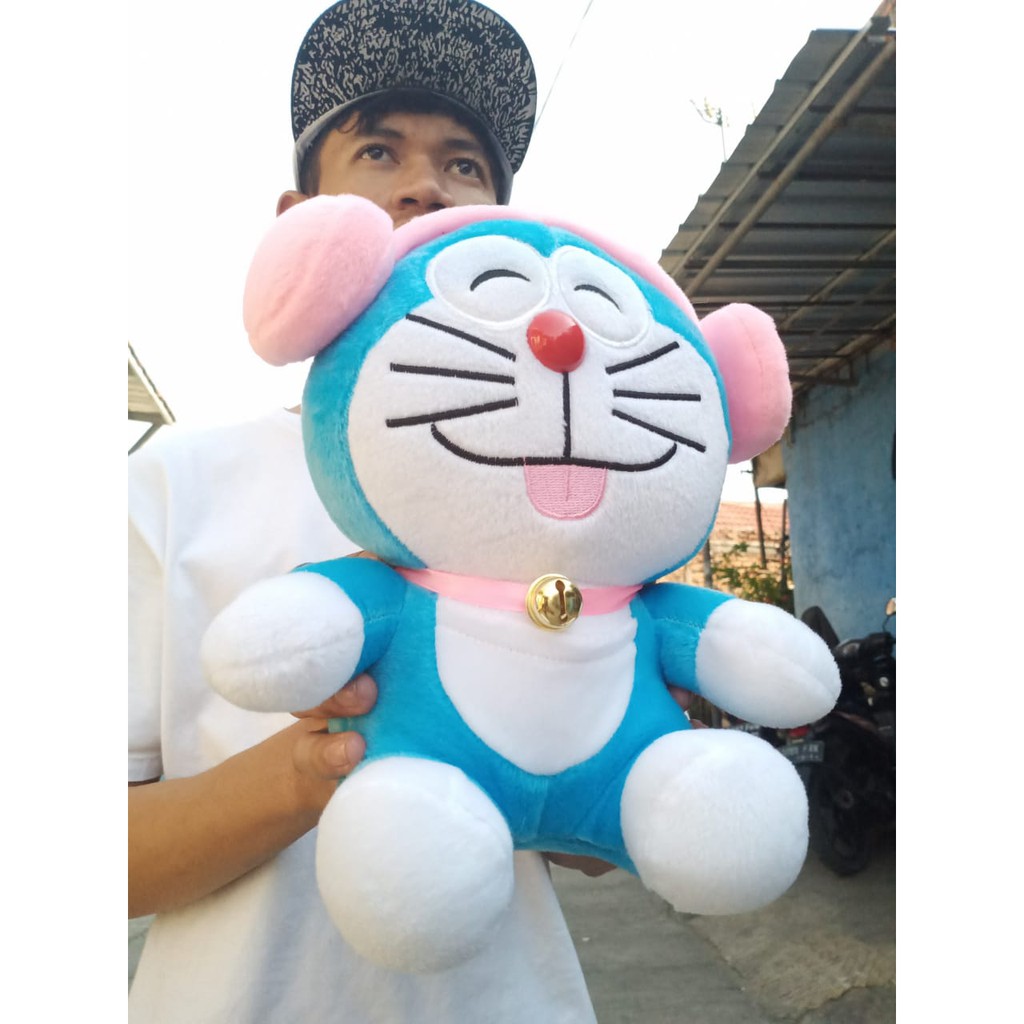 Boneka Doraemon Pake Headsheat Pink / Boneka Doraemon / Doraemon