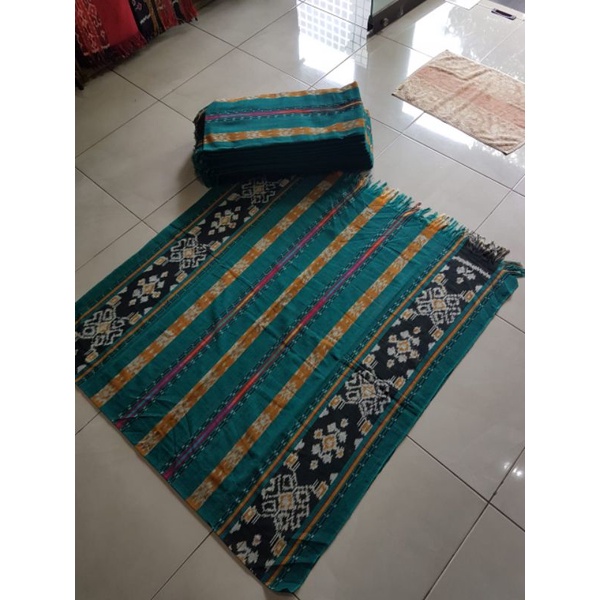 ELPHI Kain Tenun Blanket Hijau Pelangi Tenun Pelangi Etnik