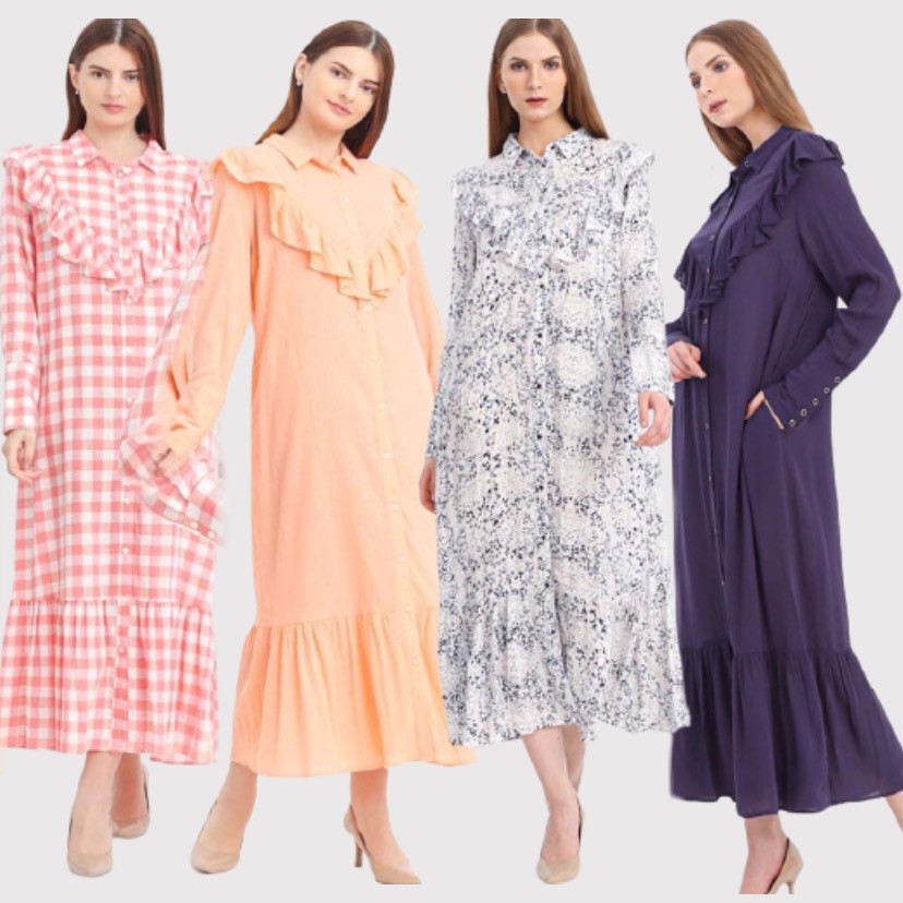 DEFACTO Flounce Maxi Dress