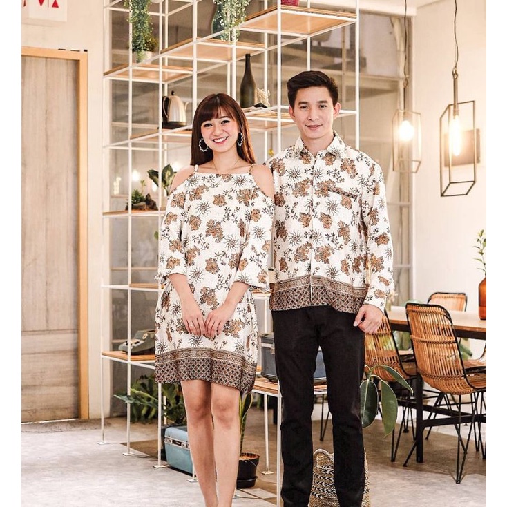 Kekinian Set Couple Couple Bisa COD Batik Motif Polos K7I0 Dress Brokat Couple Dress Brokat Baju Dre