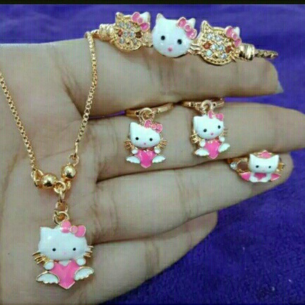 Set Perhiasan Anak Titanium Hellokitty