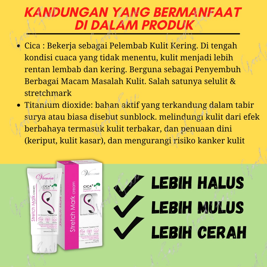 [PRIVASI] PENGHILANG STRECHMARK CREAM VIENNA STRETCH MARK PERAWATAN TUBUH