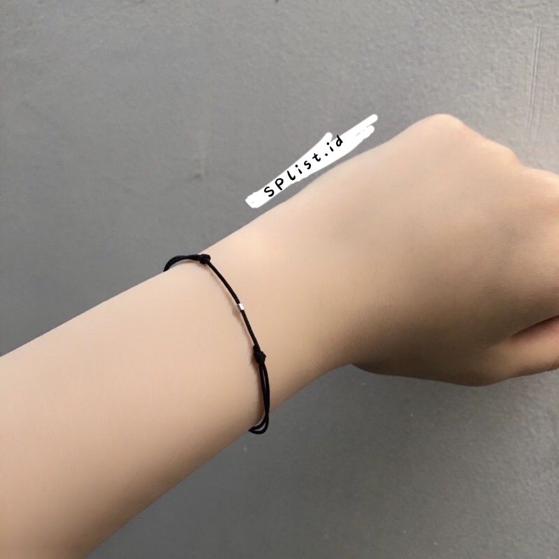 Gelang Hitam Polos Tipis Aesthetic bisa untuk cewe dan cowo