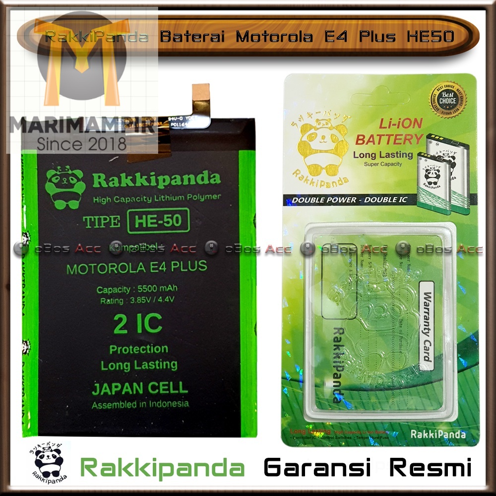 Marimampir Baterai Motorola E4 Plus E4+ HE50 Double Power Batre HP Rakkipanda Original