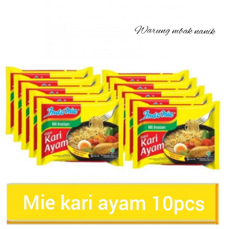 

Paket hemat Indomie Mie kari ayam 10bungkus