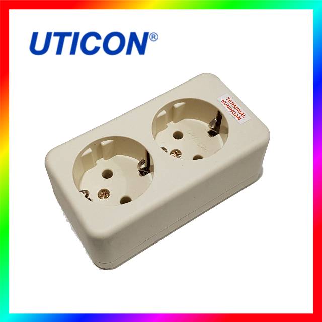Stop Kontak UTICON / Terminal UTICON 2 Lubang ST-128 - Stop kontak Arde