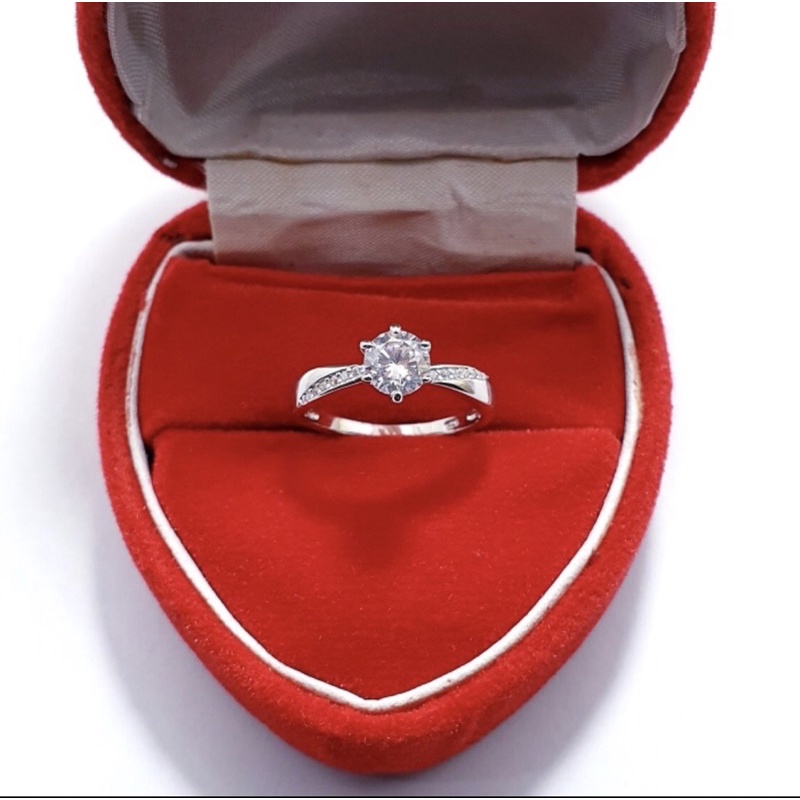 Cincin perak 925 lapis emas putih cincin cewek perak 925 S469