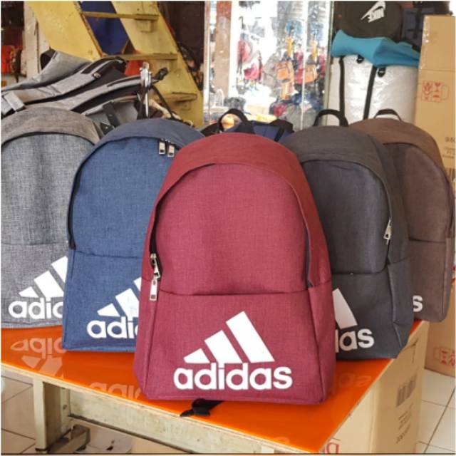 Tas Sekolah Ransel adidas Cewe Cowok Ransel Pria Wanita Kanvas Fashion Tas Sekolah Siswa untuk Remaja Perempuan Ransel Wanita Warna Polos Kualitas Tas Buku Travel Santai