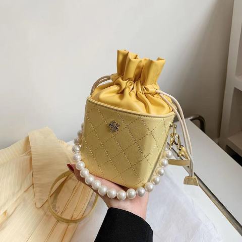 BJ61106 - BEIGE/BLACK/GREEN/YELLOW - TAS KUBUS KOTAK TALI MUTIARA SLEMPANG JINJING TOTEBAG HANDBAG SERUT TAS WANITA FASHION IMPORT MODIS ELEGAN TERMURAH TERLARIS TERBARU BAGSTORE JAKARTA TAS BATAM ZCJ1106