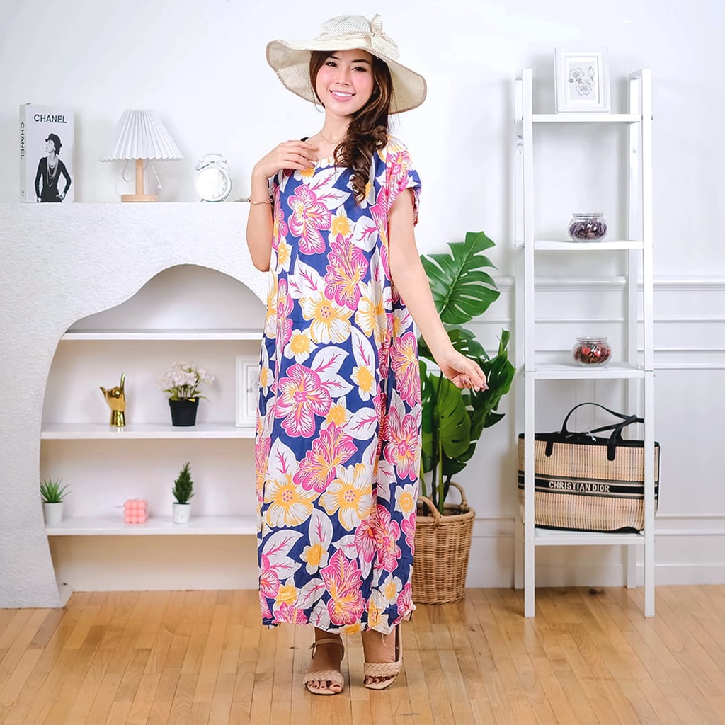 BEFAST - ZEC OOTD Dress YUQIA / Busui Daster Di Bawah Lutut Atas Semata Kaki / Daster Wanita / Daster Motif / Keluaran Terbaru 2022 / Daster Lengan Pendek / Terlaris / Termurah