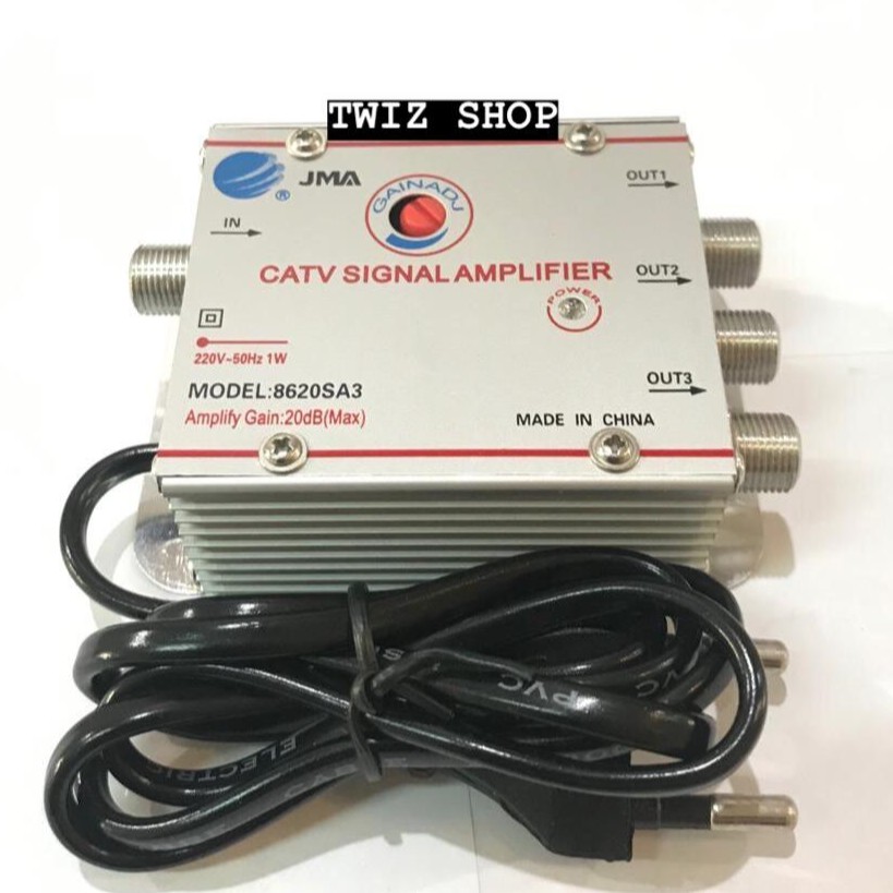 Booster Antena TV / CATV Signal Amplifier 3 Way