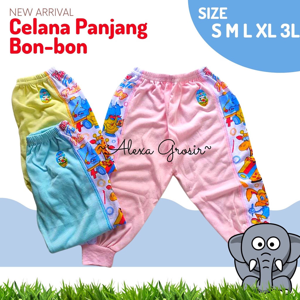 Celana Panjang Bayi Halus Lembut 3-5 Tahun Size S M L XL XXL/3L