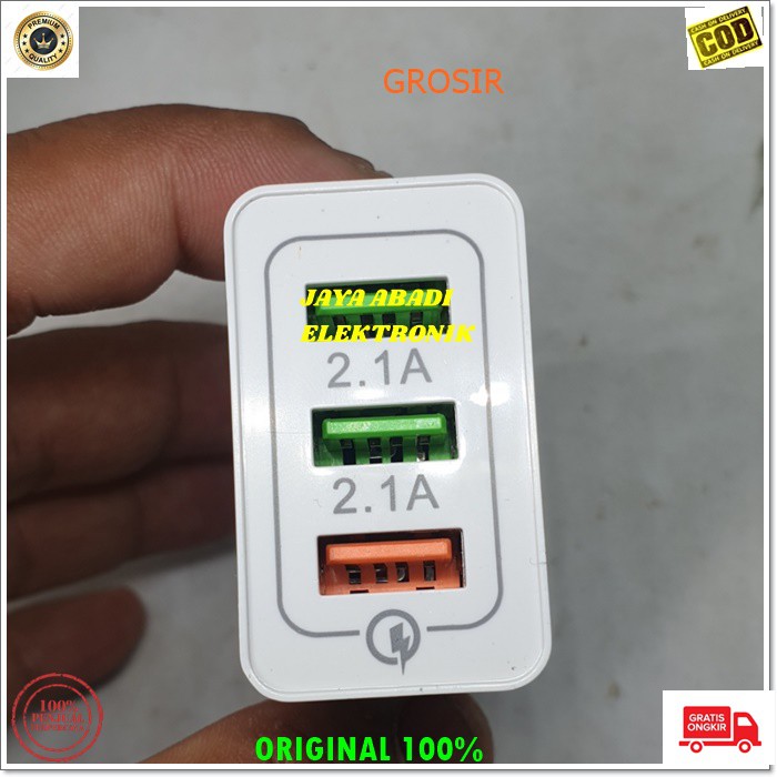 J311 SMART 7.2A TRAVELL CHARGER FAST CHARGING ADAPTIVE ADAPTOR CAS CASAN ADAPTOR USB ADAPTER TC SUPER SPEED ANDROID HP HANDPHONE QUICK QUALLCOM REAL QC SMART TRAVEL CHARGER KIT DENGAN 3 USB PORT 7.24 MAX SUPPORT QUALCOMM QUICK CHARGER 3.0