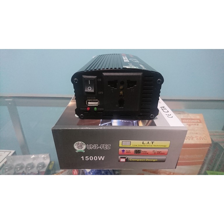 Inverter Perubah Arus Dc(aki)to Ac(rumah) 1500 W UNI PEC MURAH