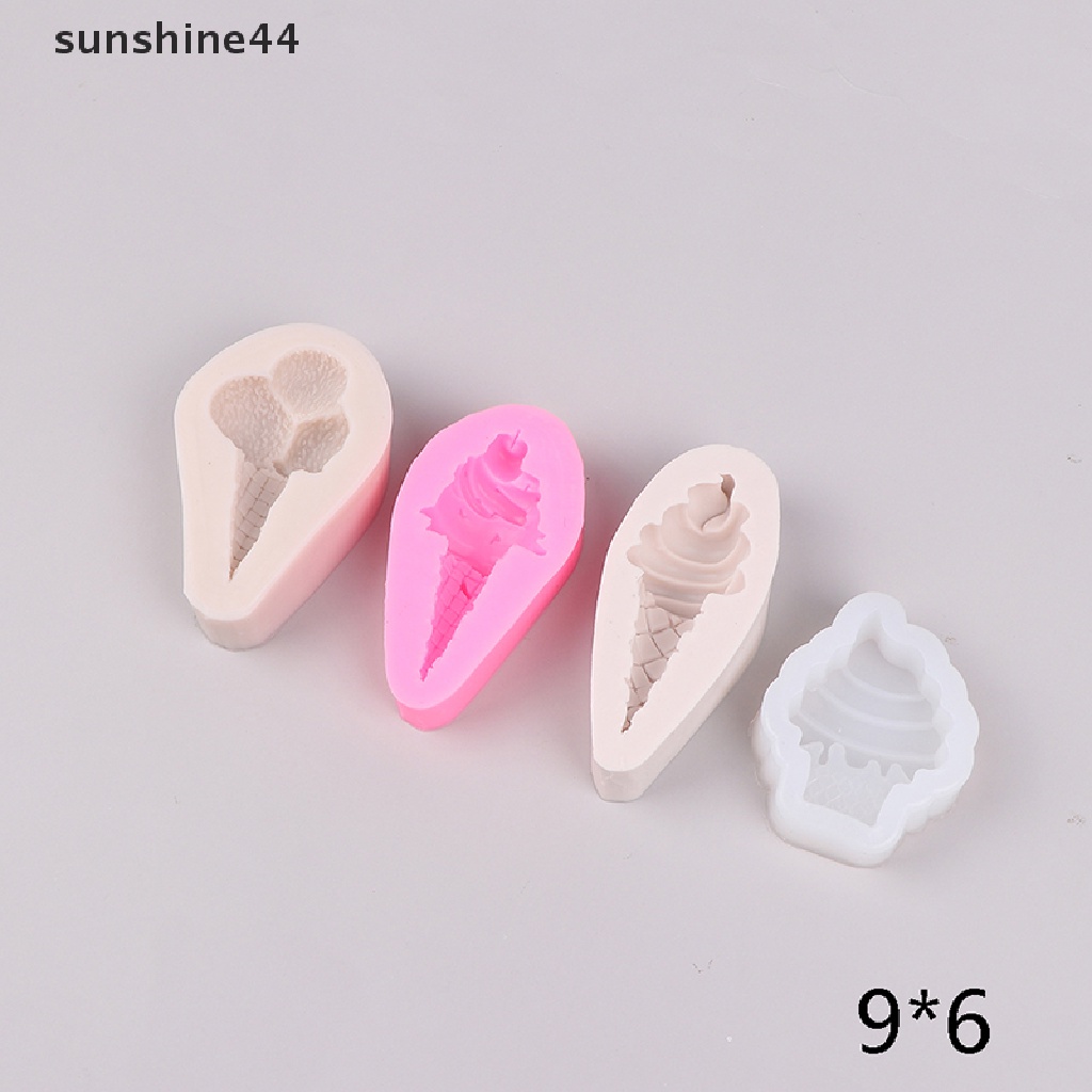 Sunshine Ice cream cone chocolate fondant silicone mold cake decorative ornaments plug-in .