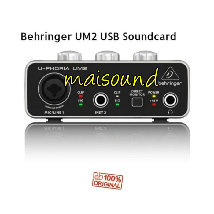 SOUNDCARD BEHRINGER UM2 ORIGINAL BEHRINGER UM 2 USB INTERFACE UPHORIA