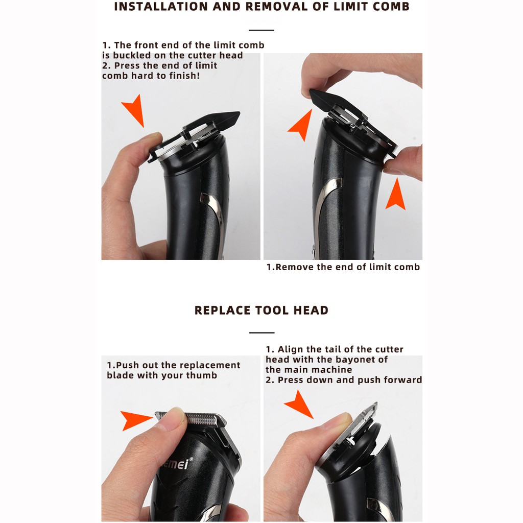 DBI - Alat Cukur Rambut Elektrik /Hair Clipper 3in1 Kemei KM 1419 / KM 1407 Alat Pencukur Kumis Jenggot